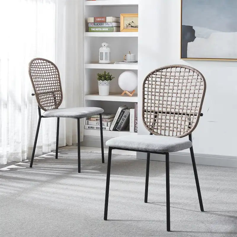 Chaise de salle à manger d'appoint moderne en métal (lot de 4)