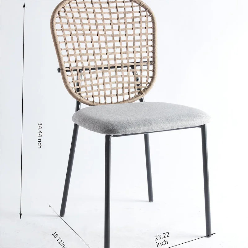Chaise de salle à manger d'appoint moderne en métal (lot de 4)
