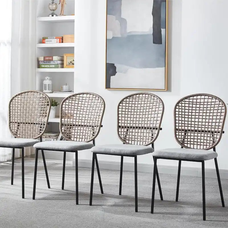 Chaise de salle à manger d'appoint moderne en métal (lot de 4)