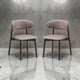 Anae Lot de 2 chaises de salle à manger avec pieds tournés, tissu gris, noir