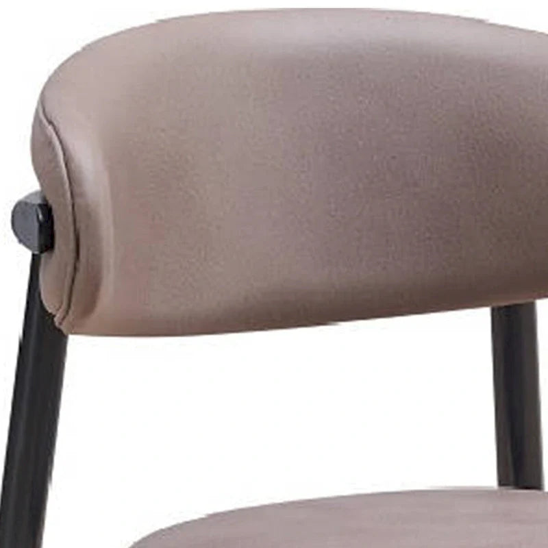Anae Lot de 2 chaises de salle à manger avec pieds tournés, tissu gris, noir
