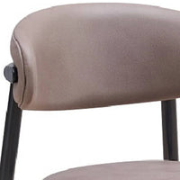 Anae Lot de 2 chaises de salle à manger avec pieds tournés, tissu gris, noir