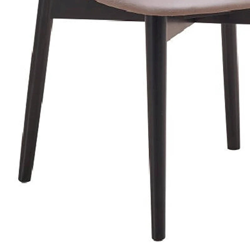 Anae Lot de 2 chaises de salle à manger avec pieds tournés, tissu gris, noir