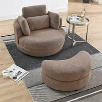 Fauteuil pivotant surdimensionné 39W, pouf de rangement lune, causeuse pivotante circulaire, fauteuils baquets, canapé douillet, chaise longue, 4 oreillers