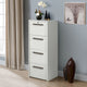 Classeur latéral vertical 4 tiroirs Saint Birch Miami contemporain, blanc effet grain de bois