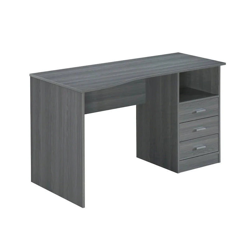 Bureau d'ordinateur classique à 3 tiroirs Designs Modernes - Gris