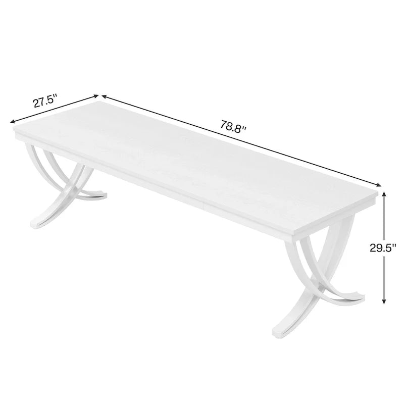 Bureau informatique 78 pouces pour le bureau à domicile, table d'écriture rectangulaire pour salle d'étude