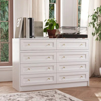 Commode et coiffeuse blanche solution de rangement polyvalente bureau cristal