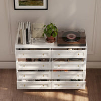 Commode et coiffeuse blanche solution de rangement polyvalente bureau cristal