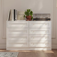Commode et coiffeuse blanche solution de rangement polyvalente bureau cristal