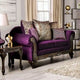 Grendel Causeuse traditionnelle violette en chenille à accoudoirs roulés par Furniture of America
