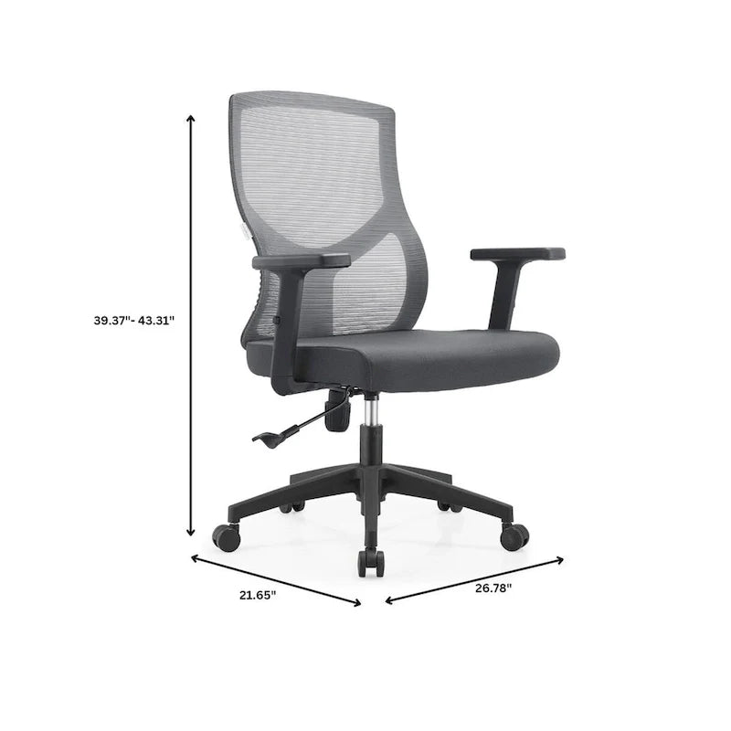 Chaise de bureau mi-dossier Glen avec hauteur, pivot et inclinaison réglables par LeisureMod