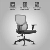 Chaise de bureau mi-dossier Glen avec hauteur, pivot et inclinaison réglables par LeisureMod