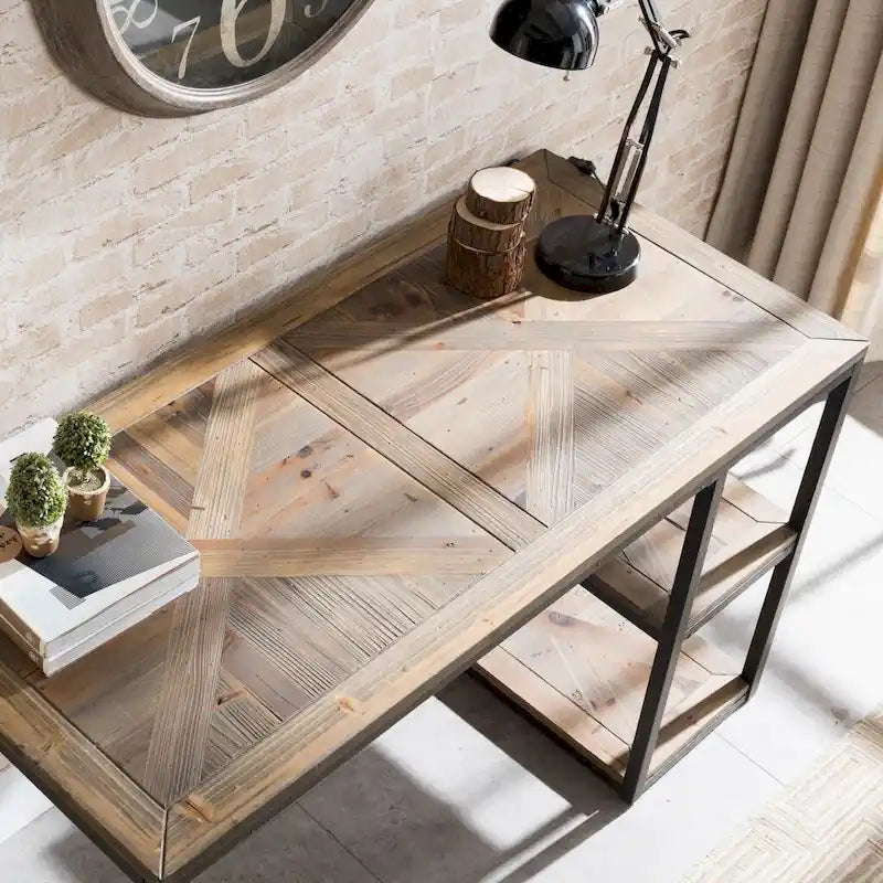 Bureau d'écriture en bois récupéré noir