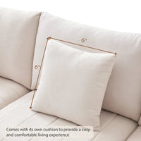 Canapé sectionnel moderne en forme de L à rayures verticales, 2 coussins, ottoman, combinaisons variées, beige