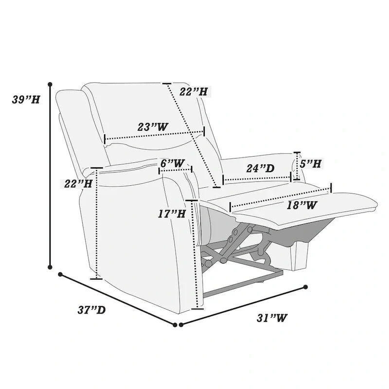 Fauteuil Inclinable Simple Poundex