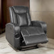 Emily Fauteuil inclinable électrique 38 pouces, porte-gobelet rafraîchissant, LED, similicuir PU gris