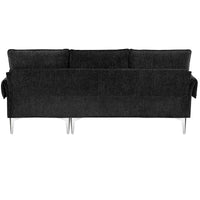 Canapé Sectionnel Convertible Forme L, Canapé en Chenille avec Méridienne Réversible pour Salon, Appartement