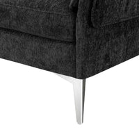 Canapé Sectionnel Convertible Forme L, Canapé en Chenille avec Méridienne Réversible pour Salon, Appartement