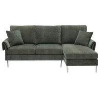 Canapé Sectionnel Convertible Forme L, Canapé en Chenille avec Méridienne Réversible pour Salon, Appartement