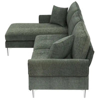 Canapé Sectionnel Convertible Forme L, Canapé en Chenille avec Méridienne Réversible pour Salon, Appartement