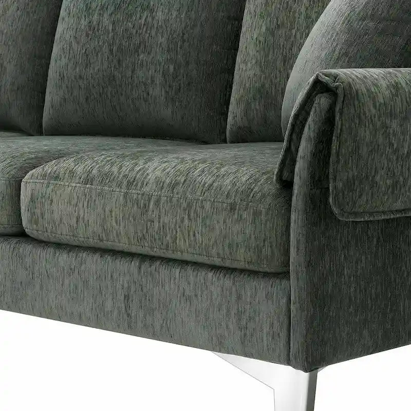 Canapé Sectionnel Convertible Forme L, Canapé en Chenille avec Méridienne Réversible pour Salon, Appartement
