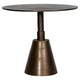 Table de bistrot Blake ronde 34 pouces à piédestal en aluminium fini laiton huilé