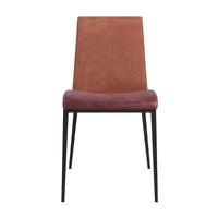 Lot de deux chaises en acier inoxydable marron et rouille