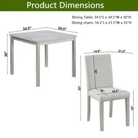 Ensemble de table de salle à manger carrée en bois, table de cuisine pour petit espace, table à manger 4 personnes