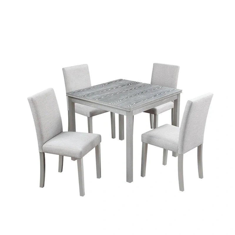 Ensemble de table de salle à manger carrée en bois, table de cuisine pour petit espace, table à manger 4 personnes