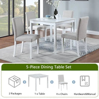 Ensemble de table de salle à manger carrée en bois, table de cuisine pour petit espace, table à manger 4 personnes