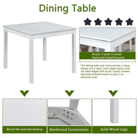 Ensemble de table de salle à manger carrée en bois, table de cuisine pour petit espace, table à manger 4 personnes