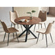 Ensemble de salle à manger 1+4,5 pièces, table à manger à pied métallique de 42,1 po style Mid-century pour 4-6 personnes avec plateau en MDF, table de salle à manger sur pied.