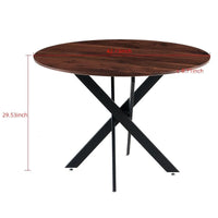 Ensemble de salle à manger 1+4,5 pièces, table à manger à pied métallique de 42,1 po style Mid-century pour 4-6 personnes avec plateau en MDF, table de salle à manger sur pied.