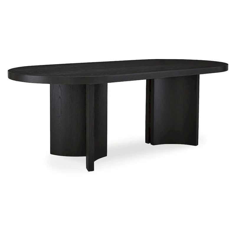 Signature Design by Ashley Rowanbeck Table de salle à manger noire - 86.25 L x 42 P x 30.25 H