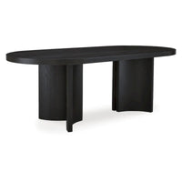 Signature Design by Ashley Rowanbeck Table de salle à manger noire - 86.25 L x 42 P x 30.25 H
