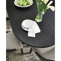 Signature Design by Ashley Rowanbeck Table de salle à manger noire - 86.25 L x 42 P x 30.25 H