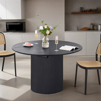 Table à manger ovale extensible de cuisine à dessus plein - N/A