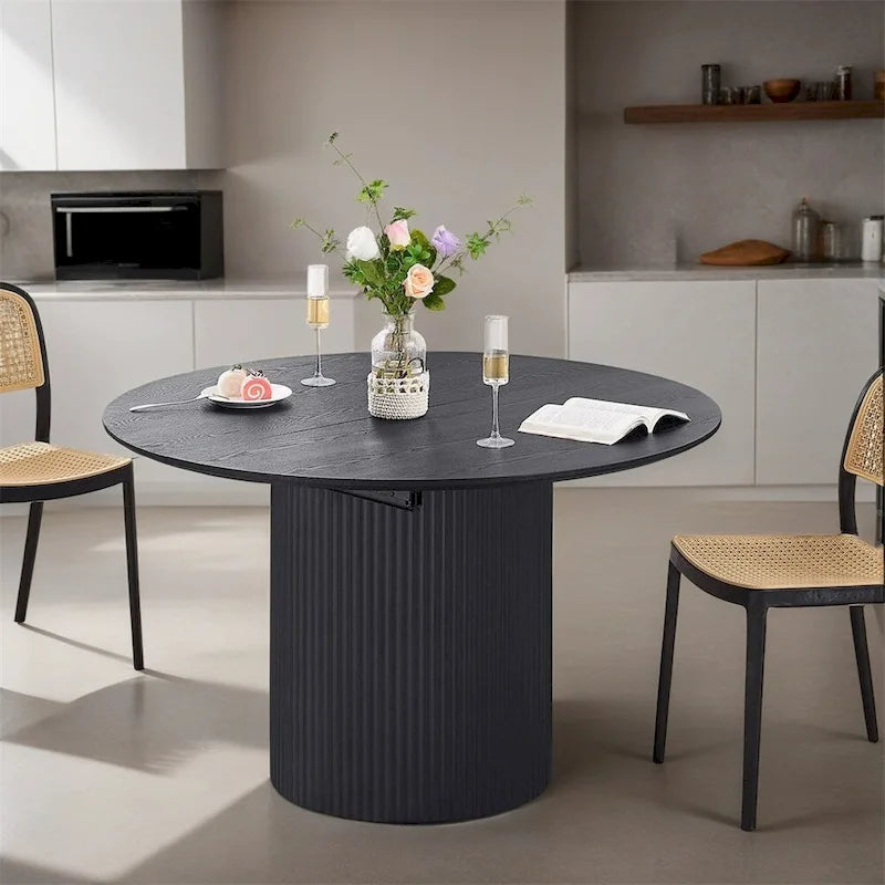 Table à manger ovale extensible de cuisine à dessus plein - N/A