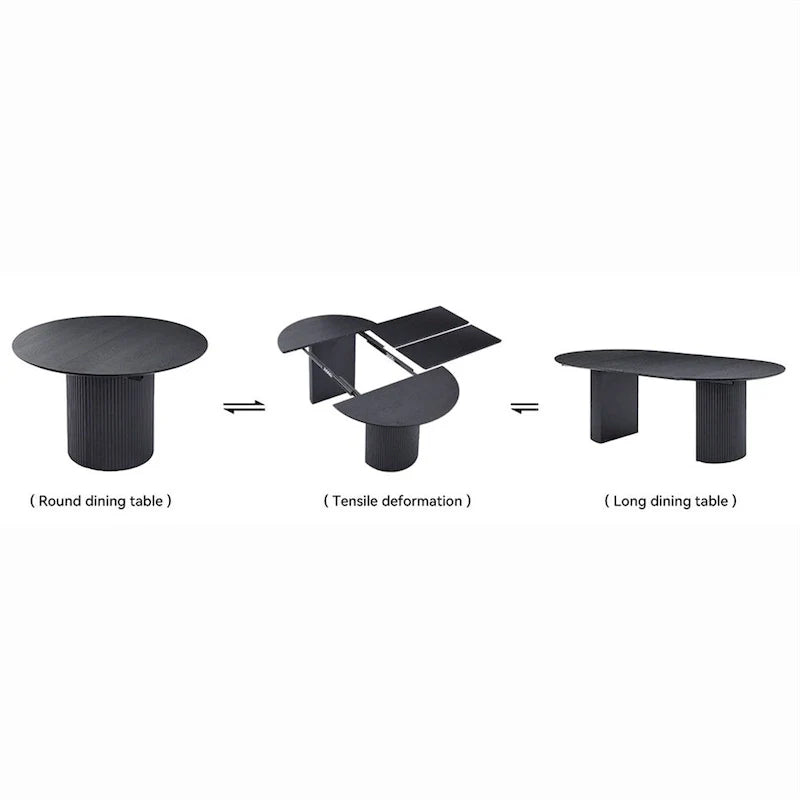 Table à manger ovale extensible de cuisine à dessus plein - N/A