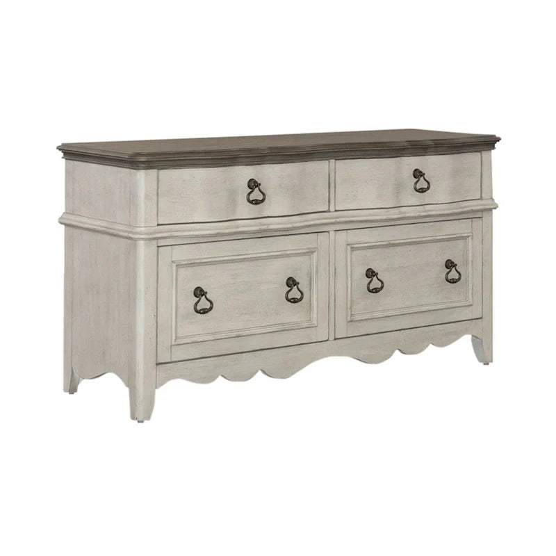 Enfilade blanc antique brossé Chesapeake - Largeur 56 x Profondeur 21 x Hauteur 30