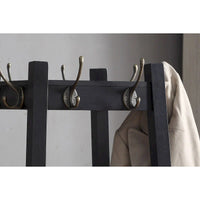 Porte-manteau en bois avec étagères de rangement à 3 niveaux