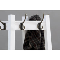 Porte-manteau en bois avec étagères de rangement à 3 niveaux