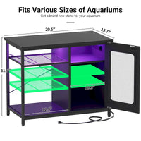 Meuble pour aquarium de 75 à 110 litres avec prises de courant et éclairage LED
