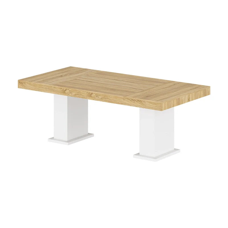 Table de conférence en bois avec base blanche table de réunion bureau informatique