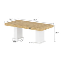 Table de conférence en bois avec base blanche table de réunion bureau informatique