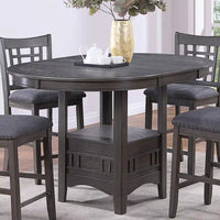 Table à manger ronde en bois avec espace de rangement, gris