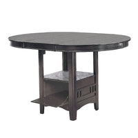 Table à manger ronde en bois avec espace de rangement, gris