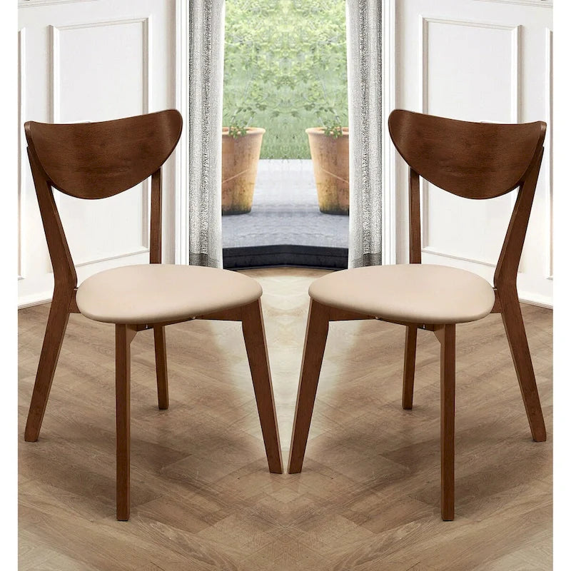 Chaises de salle à manger rétro design mid-century, châtaigne (lot de 2)