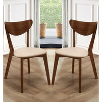 Chaises de salle à manger rétro design mid-century, châtaigne (lot de 2)